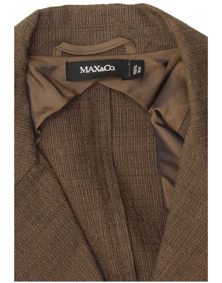 Max & Co. Γυναικείο Μπουφάν Blazer με 2 κουμπιά UK 14 Medium Brown Λινό