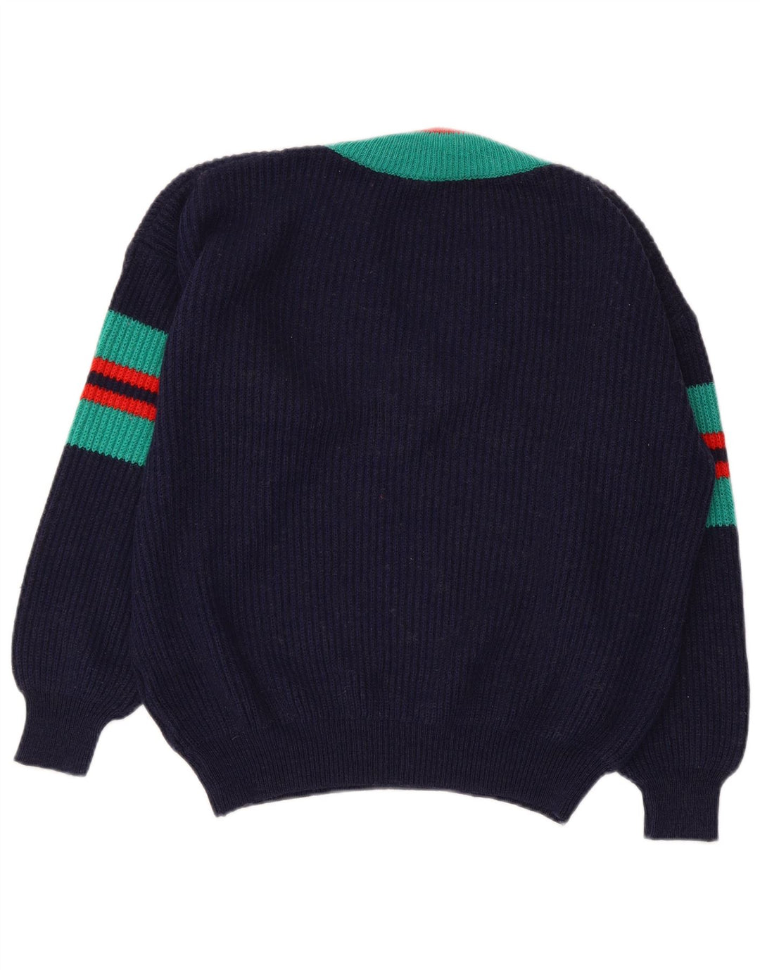 Γυναικείο πουλόβερ με λαιμόκοψη VINTAGE IT 48/50 XL Navy Blue ριγέ