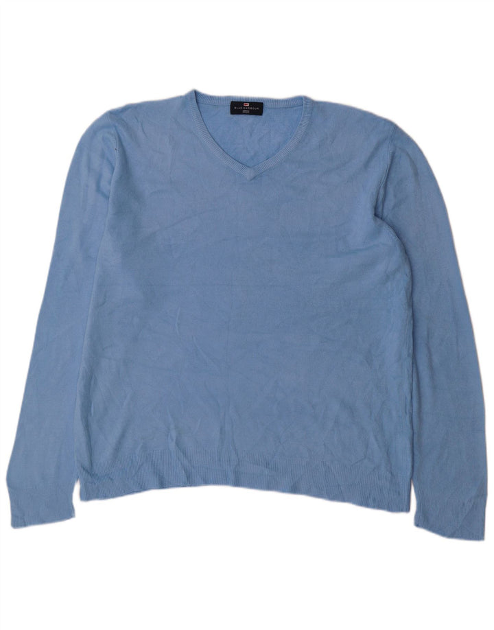 Ανδρικό πουλόβερ Marks & Spencer Blue Harbor με λαιμόκοψη με λαιμόκοψη μεγάλο ακρυλικό
