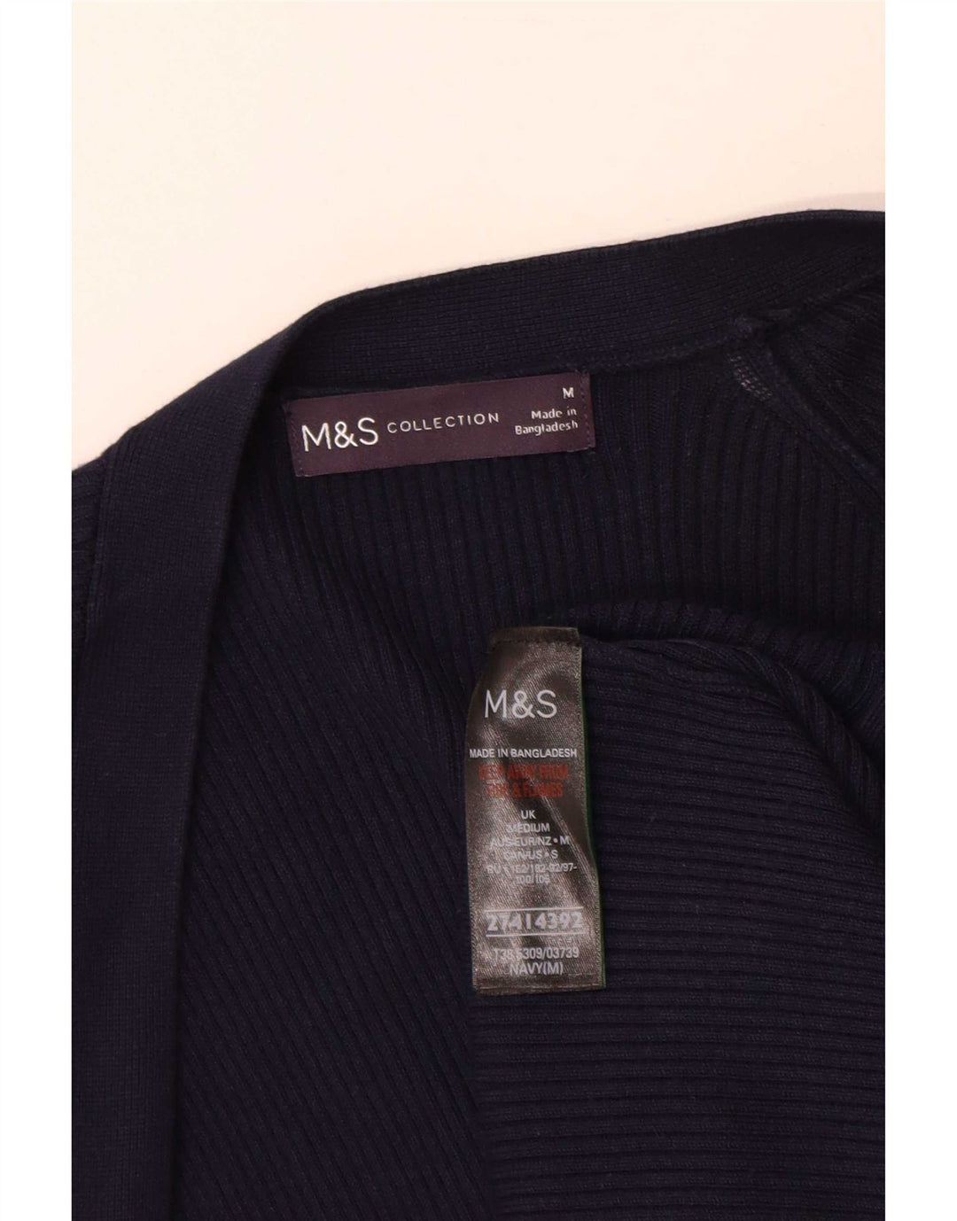 Marks & Spencer Γυναικείο πουλόβερ Longline Cardigan UK 14 Medium Navy Blue