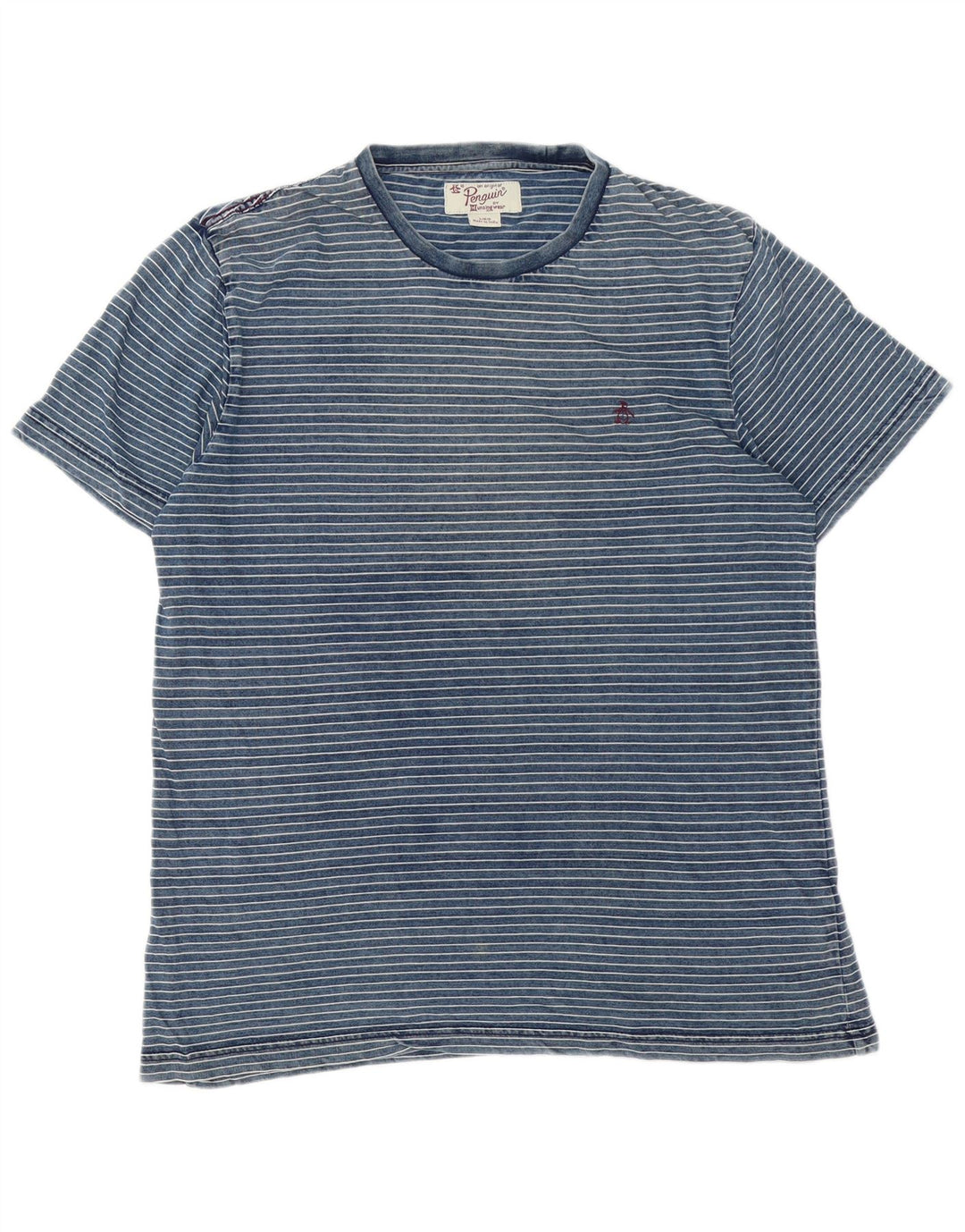 Ανδρικό T-Shirt Penguin Top μεγάλο μπλε ριγέ βαμβακερό