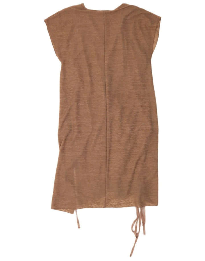 Zara Γυναικείο φόρεμα Shift UK 10 Small Brown Polyester