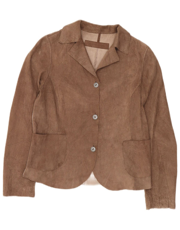 Lavorazione Artigiana Γυναικείο Μπουφάν Blazer 3 κουμπιών IT 42 Μεσαίο Καφέ
