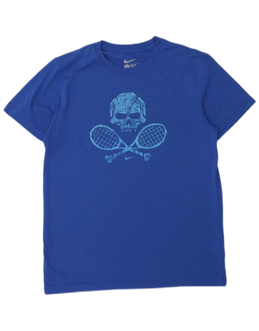 Ανδρικό γραφικό μπλουζάκι NIKE Slim Fit Top Large Blue Polyester