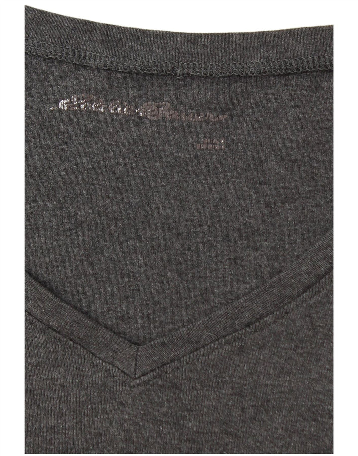EDDIE BAUER Womens Top Long Sleeve UK 16 Large Grey Cotton