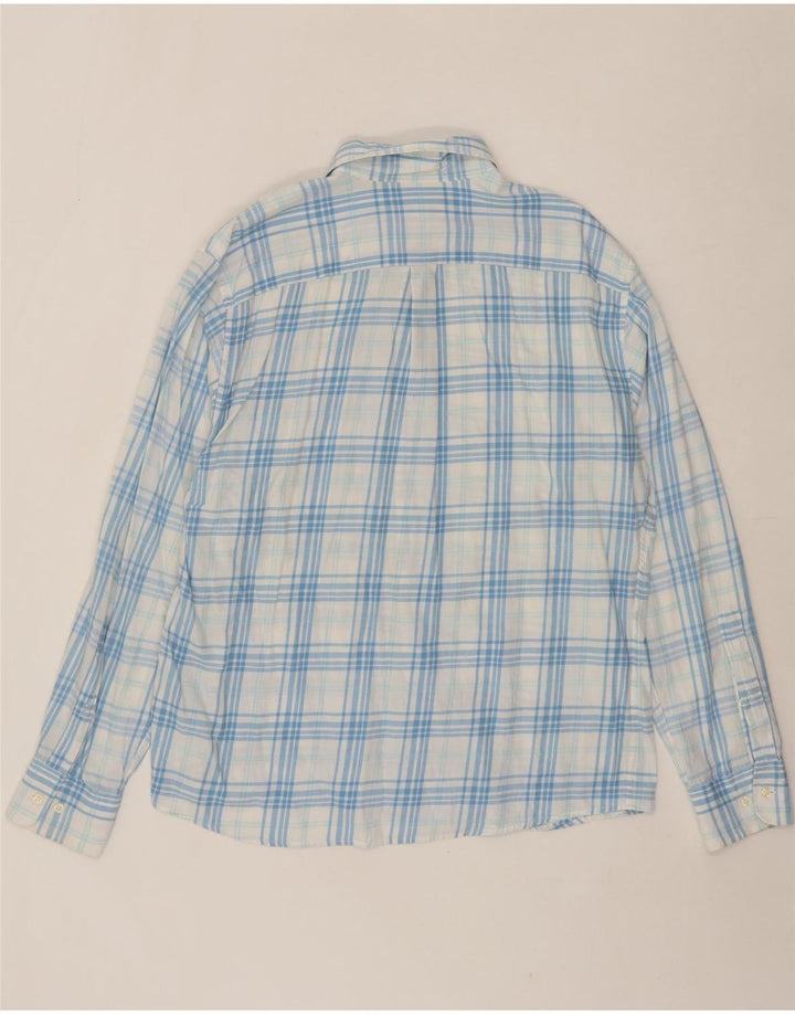 PETER MILLAR Mens Shirt Large Blue Check Cotton Vintage Peter Millar and Second-Hand Peter Millar from Messina Hembry 