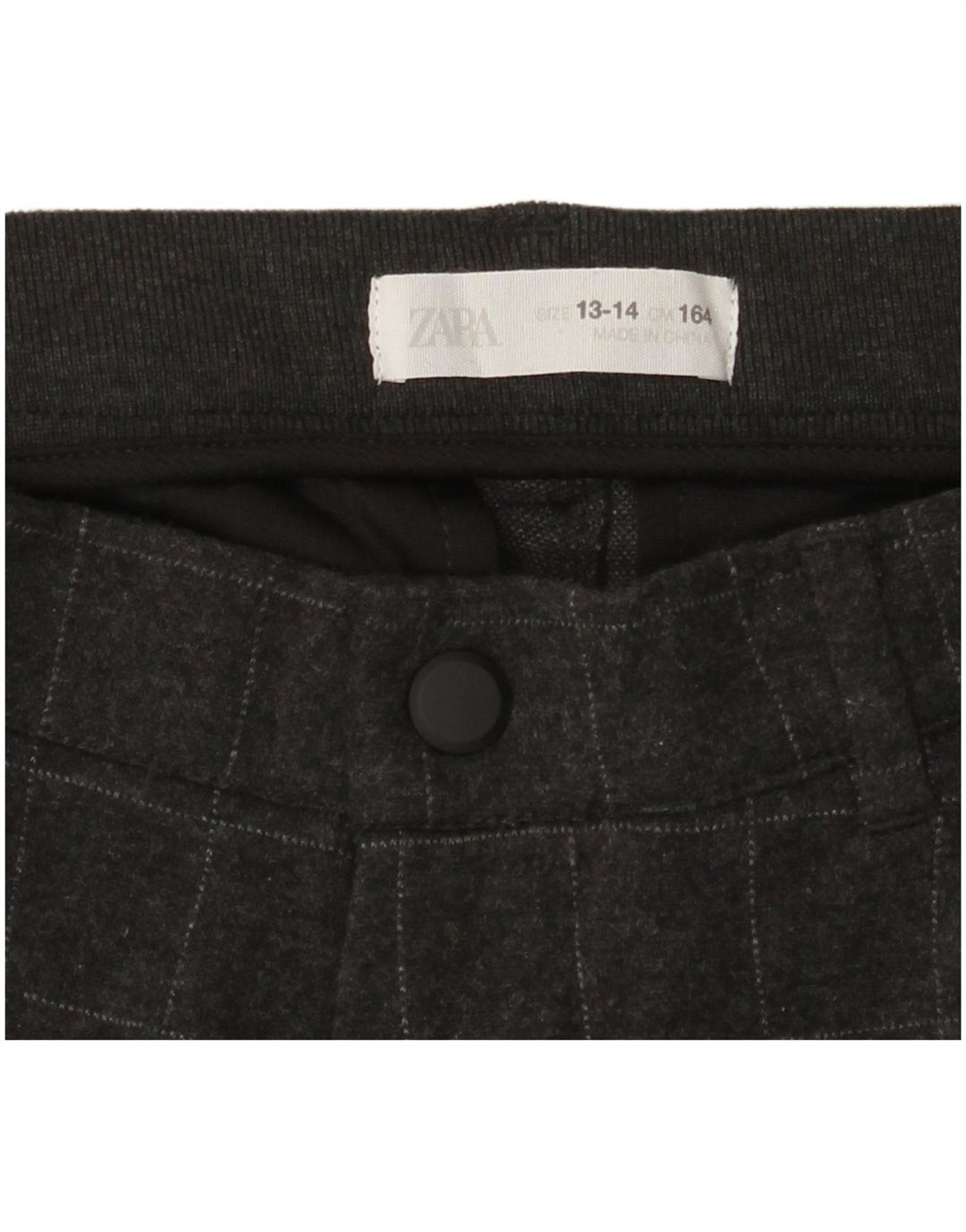 ZARA Girls Straight Chino Trousers 13-14 Years W28 L26 Grey Check