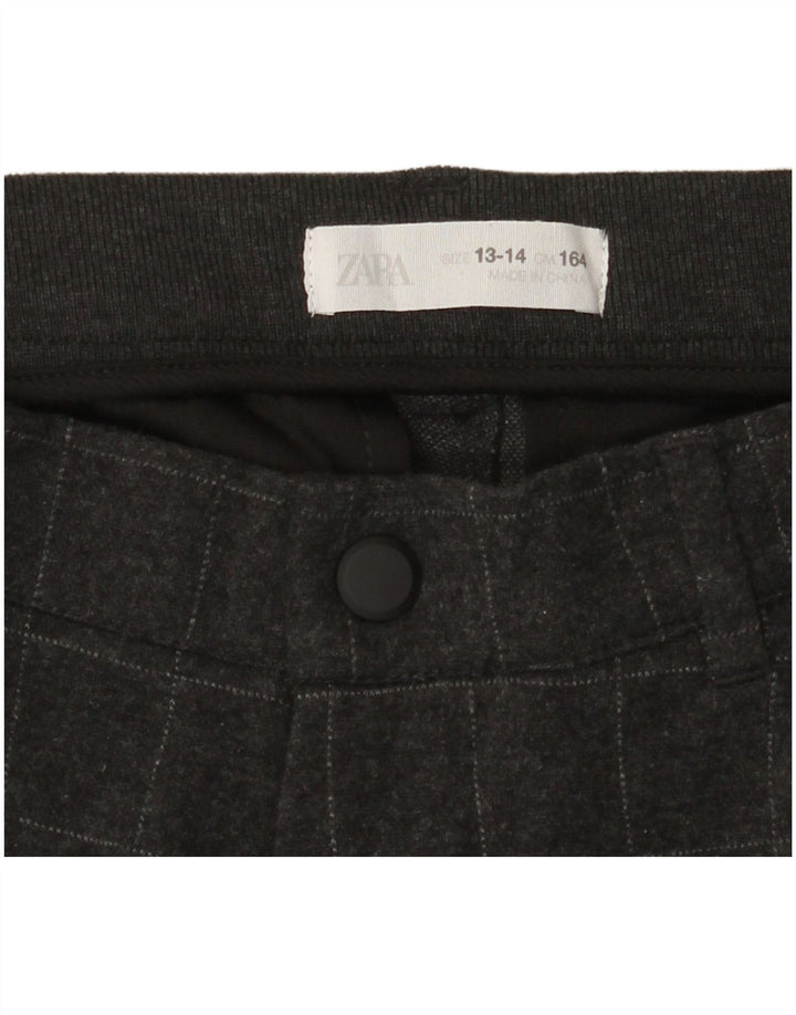 ZARA Girls Straight Chino Trousers 13-14 Years W28 L26 Grey Check