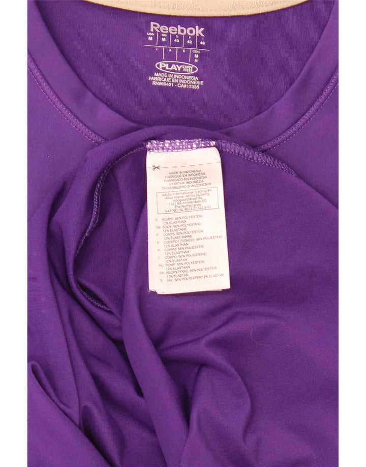 Reebok Γυναικείο T-Shirt Top UK 12 Medium Purple Polyester