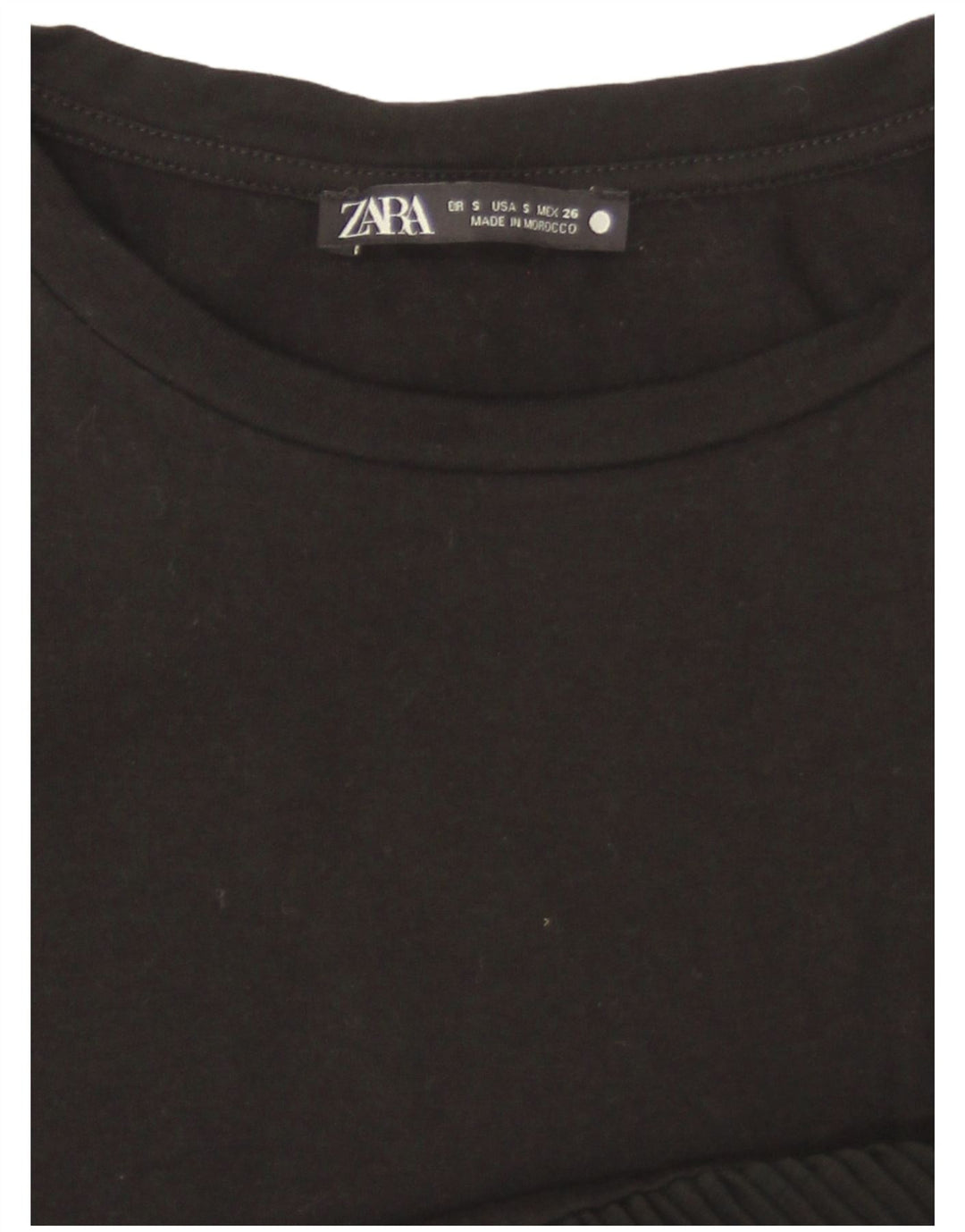 Zara Γυναικείο T-Shirt Top UK 10 Small Black