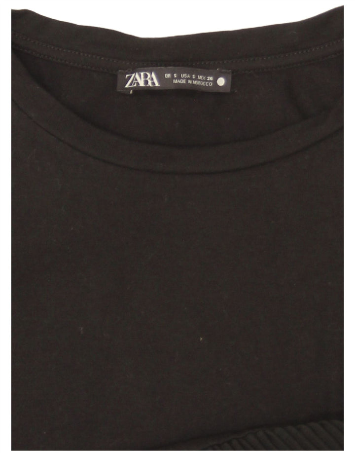 Zara Γυναικείο T-Shirt Top UK 10 Small Black
