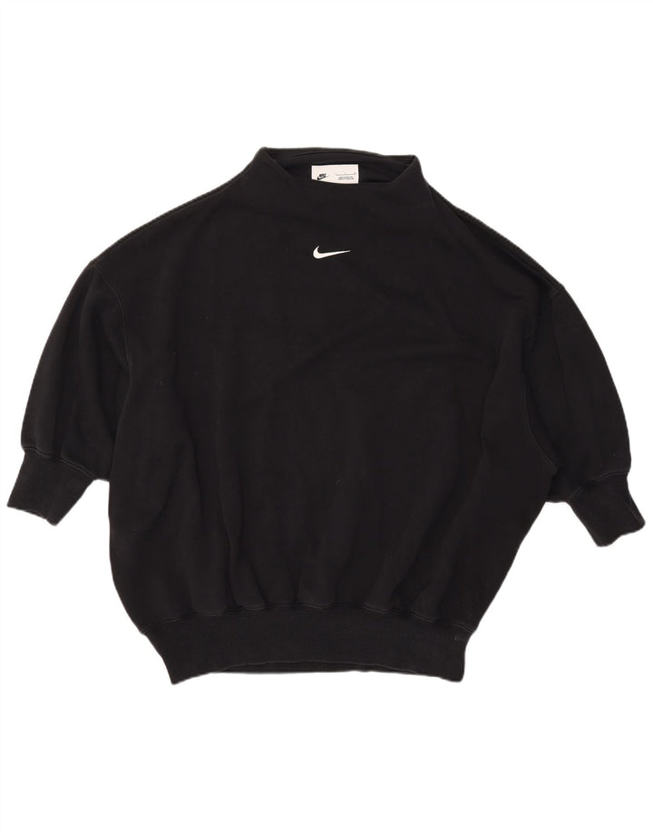 NIKE Γυναικεία μπλούζα με μανίκια 3/4 υπερμεγέθη Jumper UK 10 Small Black