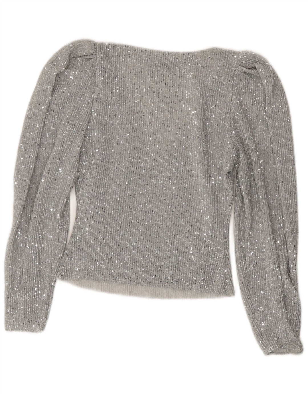Zara Γυναικείο τοπ μακρυμάνικο UK 10 Small Silver