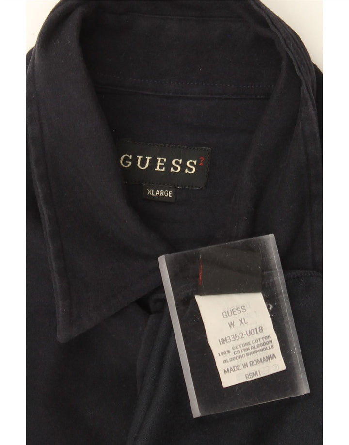 Ανδρικό πουκάμισο Guess XL Navy Blue Cotton