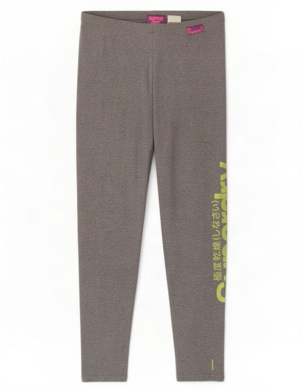 Superdry Γυναικεία γραφικά Crop κολάν UK 14 Large Grey Flecked βαμβακερά