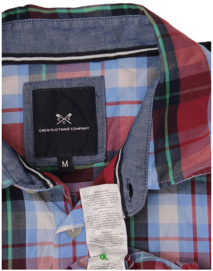 CREW CLOTHING Ανδρικό κοντομάνικο πουκάμισο μεσαίο μπλε βαμβακερό