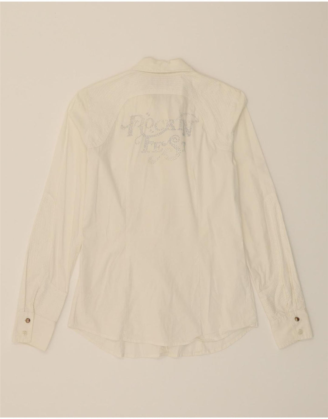 REPLAY Womens Shirt UK 12 Medium White Cotton Vintage Replay and Second-Hand Replay from Messina Hembry 