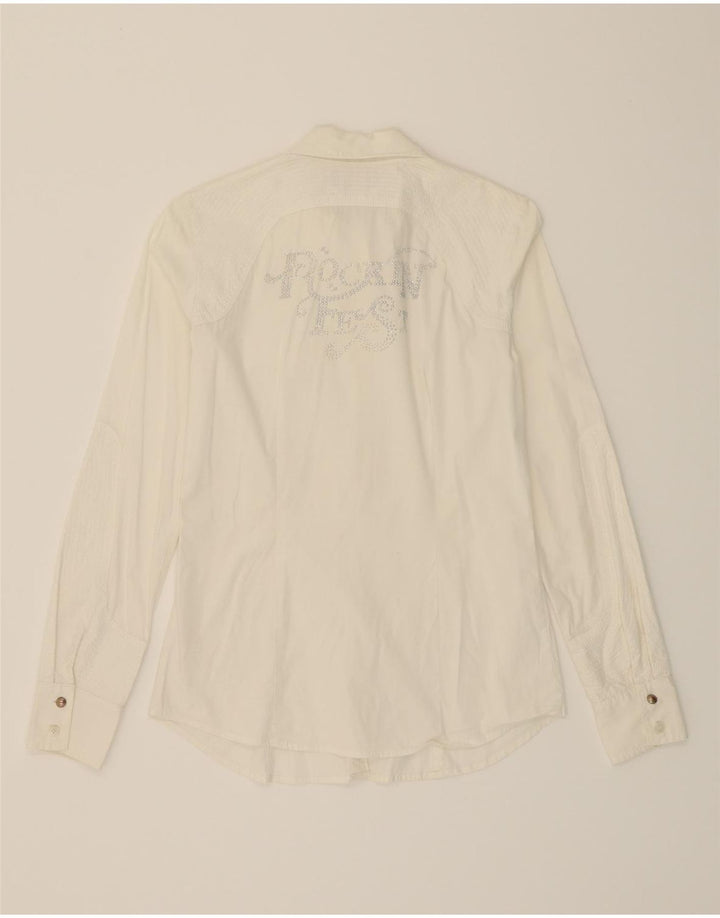 REPLAY Womens Shirt UK 12 Medium White Cotton Vintage Replay and Second-Hand Replay from Messina Hembry 