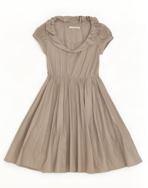 Zara Γυναικείο φόρεμα A-Line UK 12 Medium Grey Polyester