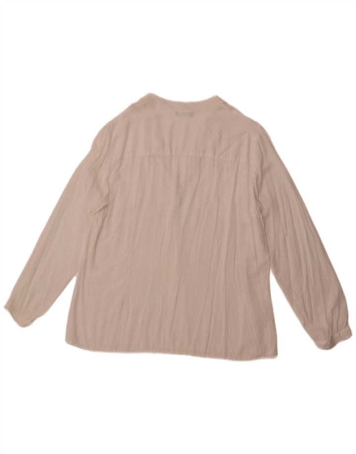 BENETTON Γυναικεία μακρυμάνικη μπλούζα τοπ UK 18 XL Λευκή