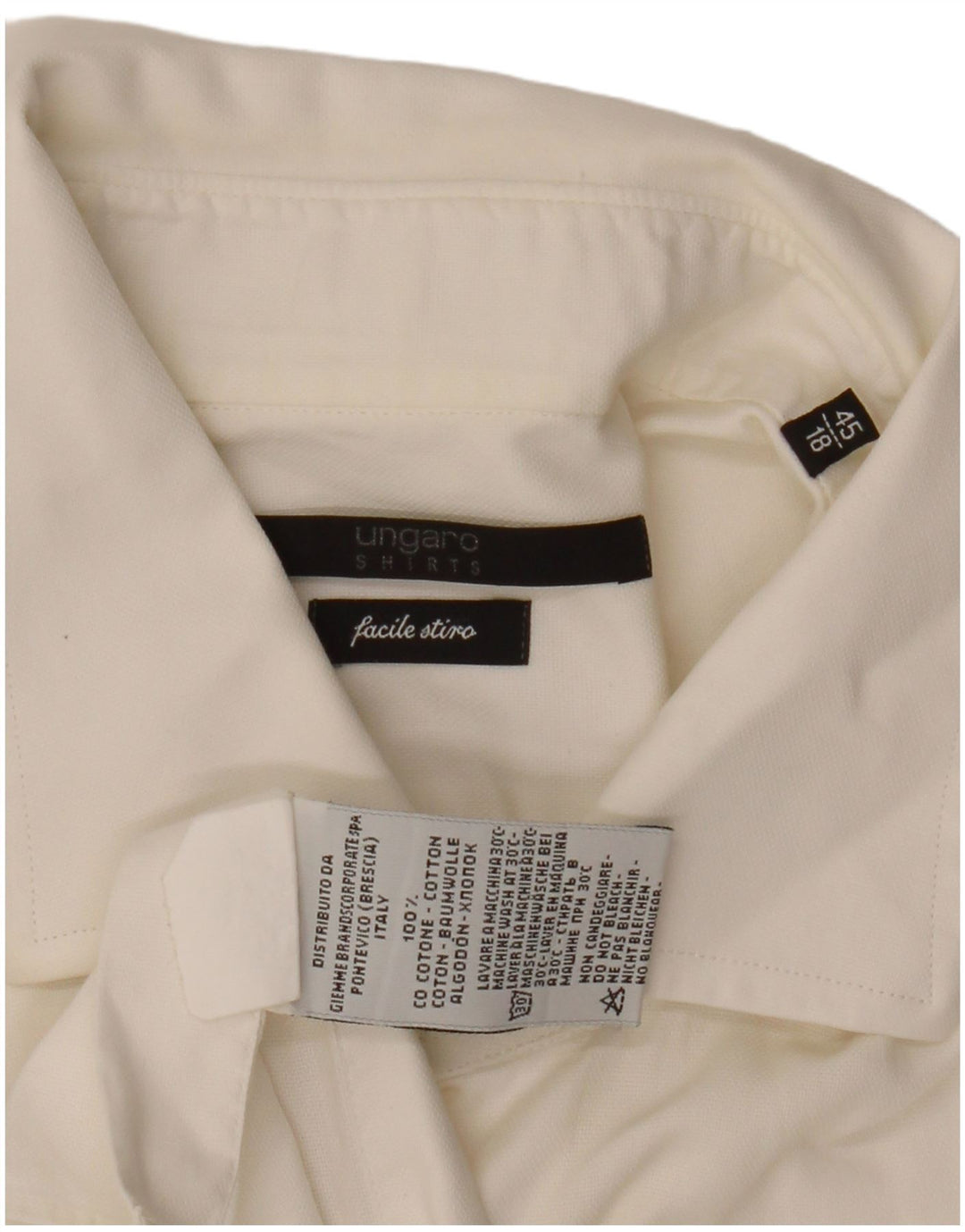 Ανδρικό πουκάμισο Ungaro 45 18 2XL Λευκό βαμβακερό
