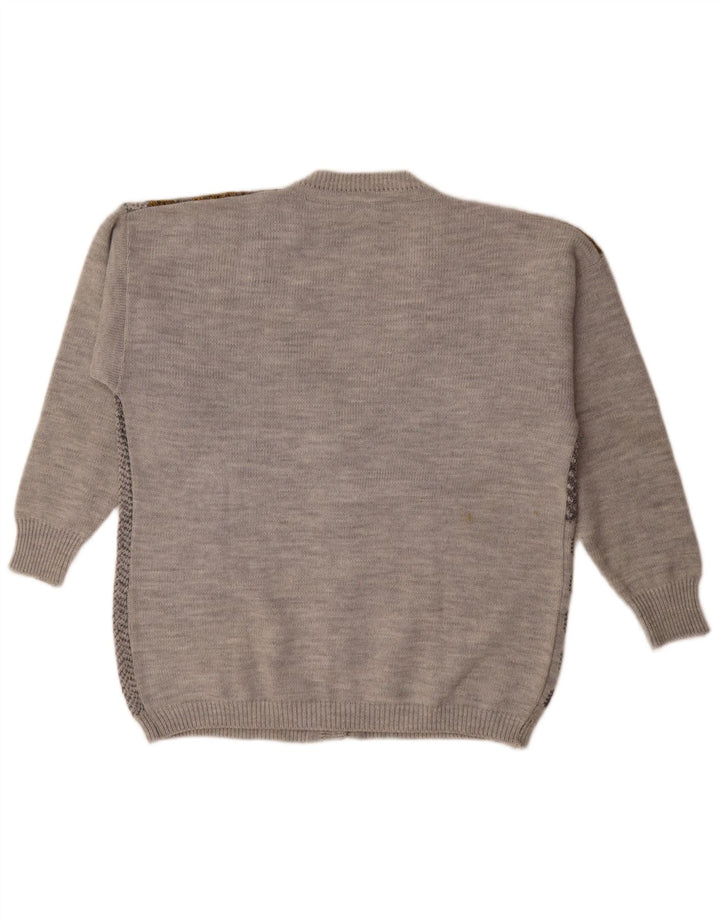 Vintage γυναικείο πουλόβερ ζακέτα UK 18 XL γκρι συνονθύλευμα