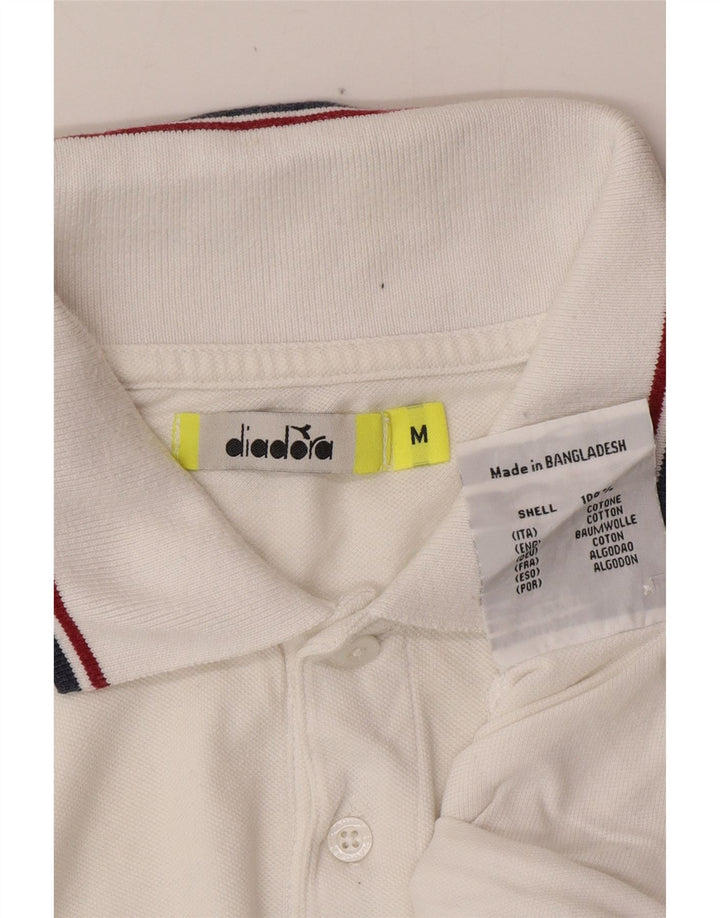 Ανδρικό πουκάμισο πόλο DIADORA, μεσαίο λευκό βαμβακερό