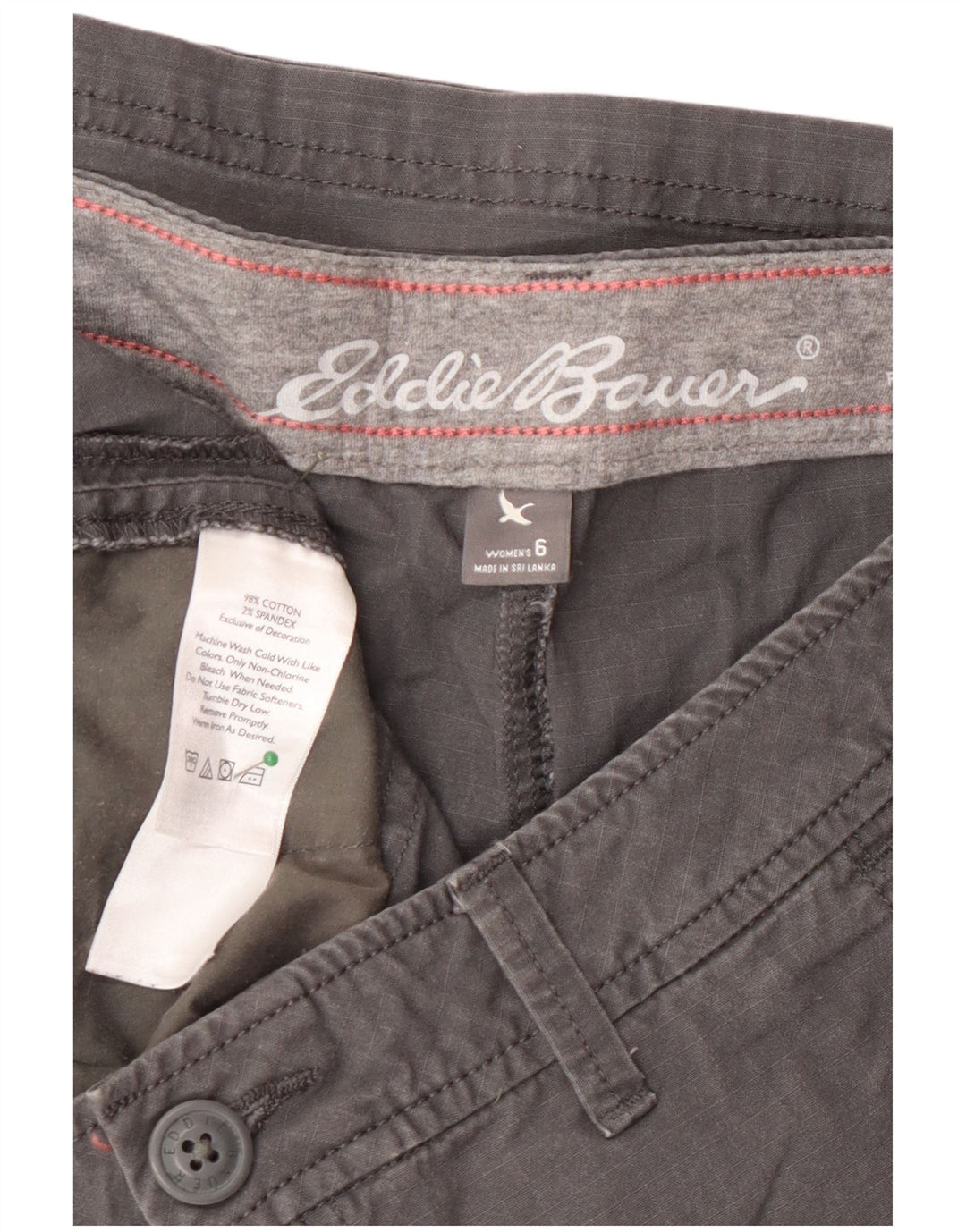 Eddie Bauer Γυναικείο σορτς Cargo με ελαφρά καμπύλες US 6 Medium W30 Γκρι βαμβακερό