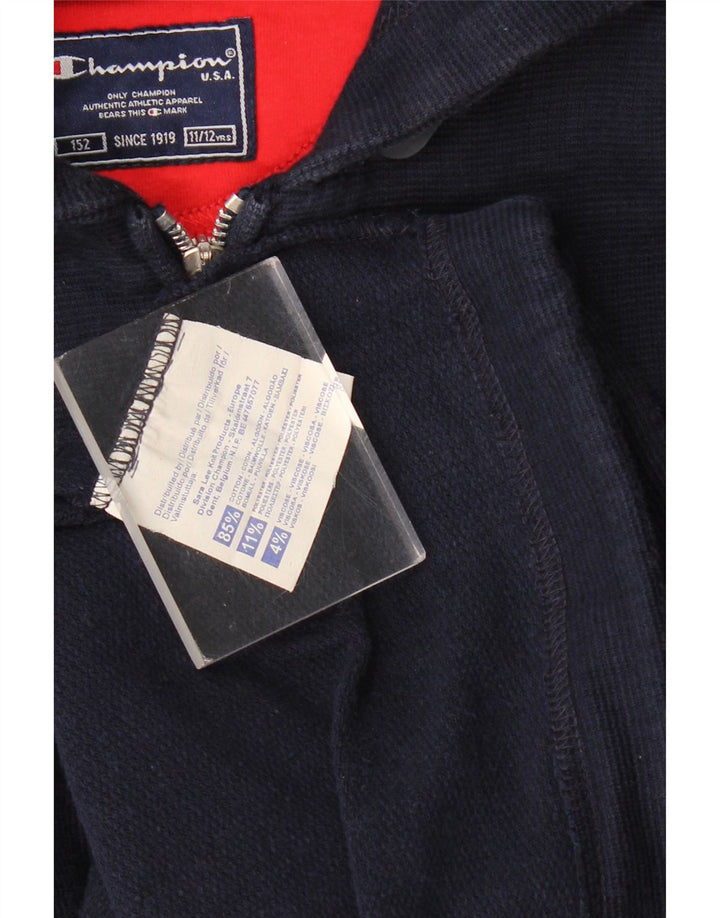 Πουλόβερ CHAMPION για αγόρια με φερμουάρ κουκούλα 11-12 ετών, μπλε βαμβακερό