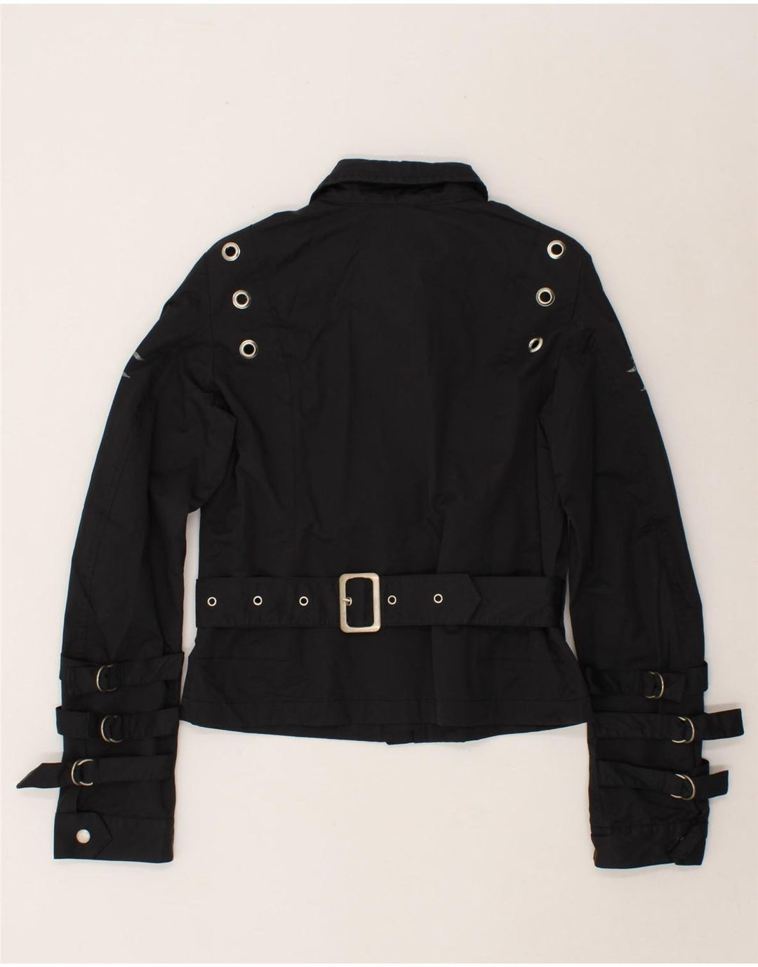 REPLAY Γυναικείο Graphic Bomber Jacket UK 14 Large Black Cotton