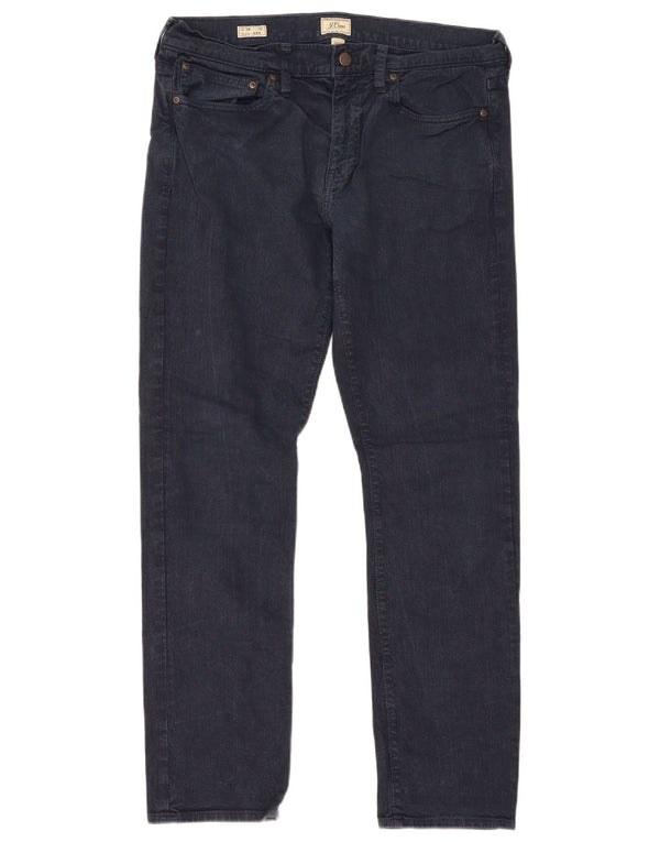 J. Crew Mens 484 Straight Jeans W34 L32 Navy Blue Cotton