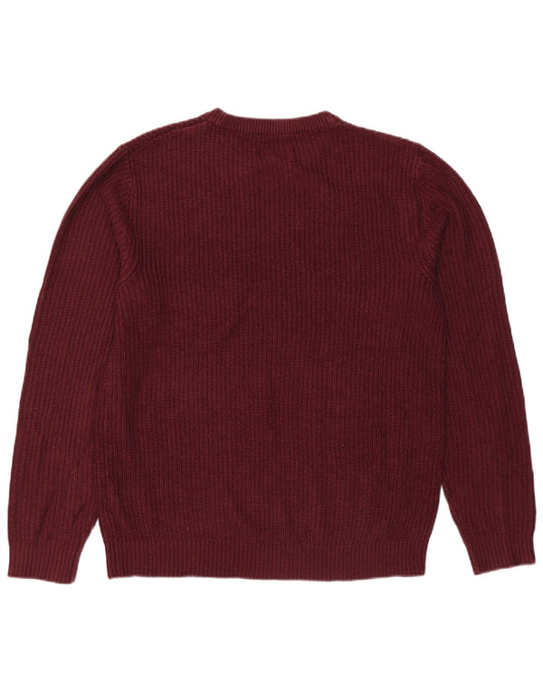Jack & Jones Ανδρικό πουλόβερ με λαιμόκοψη μεσαίου μπορντό ακρυλικό