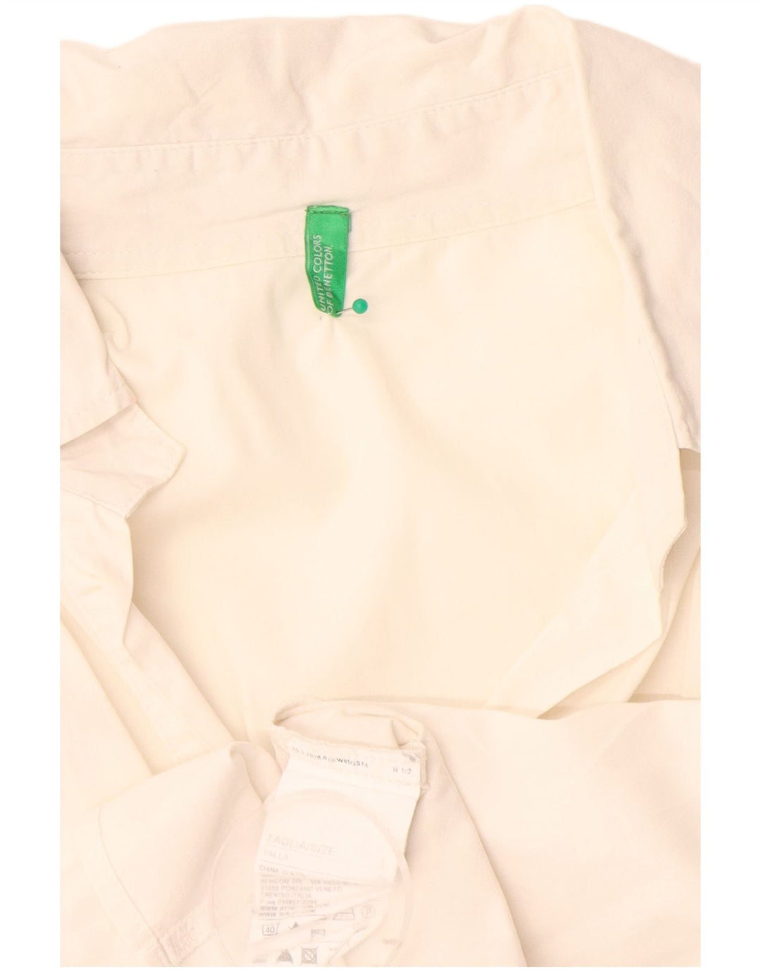 Γυναικείο πουλόβερ Benetton πουκάμισο UK 16 Large Off White Βαμβακερό
