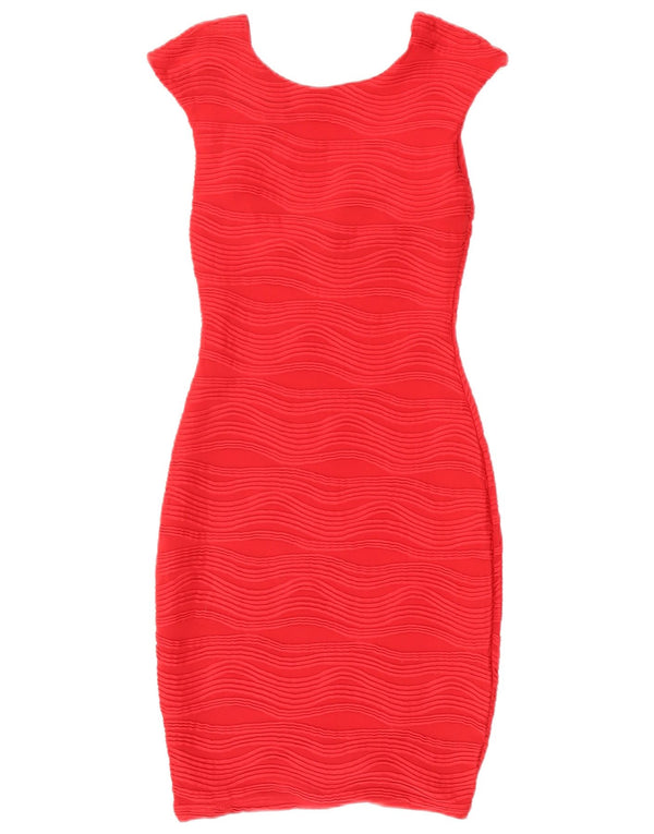 Γυναικείο Αμάνικο Bodycon Φόρεμα Guess UK 6 XS Red Polyester