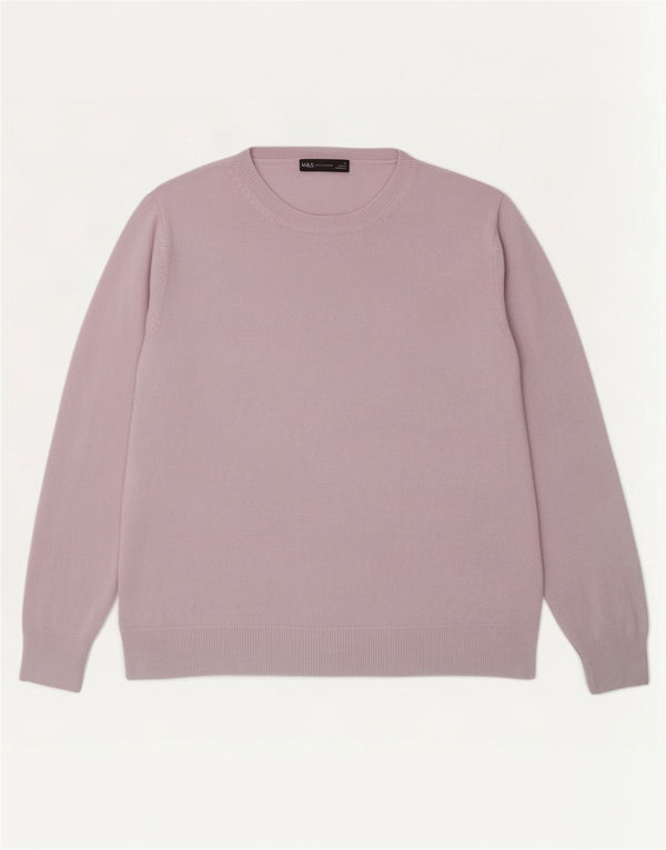 Marks & Spencer Γυναικείο πουλόβερ με λαιμό σκάφος UK 18 XL Μωβ ακρυλικό