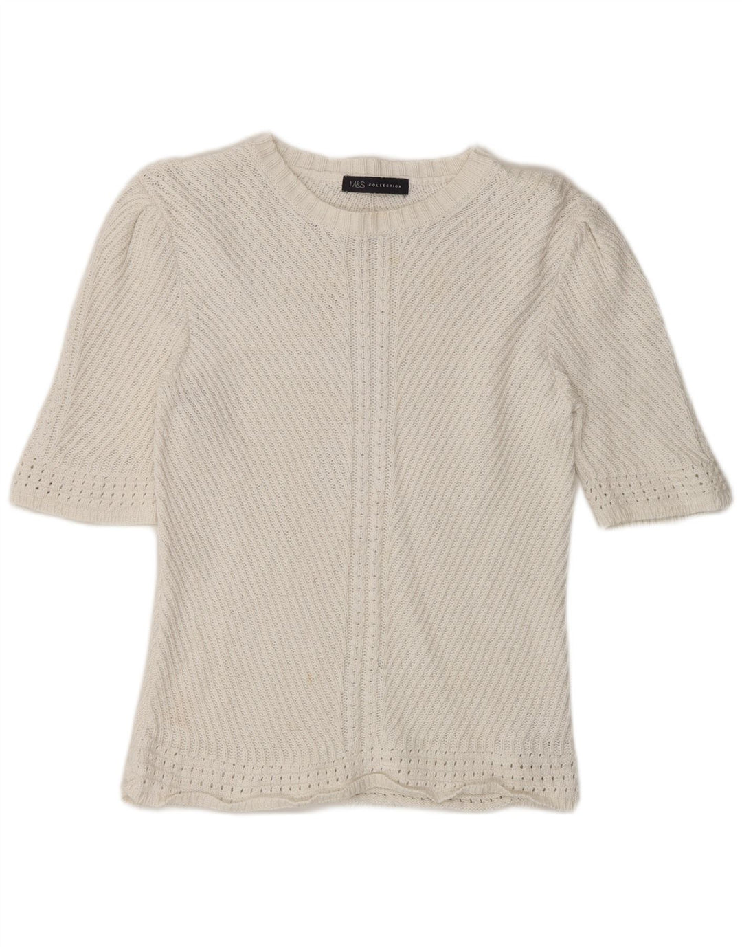 Marks & Spencer Γυναικείο πουλόβερ με λαιμόκαυστο UK 14 Medium Off White