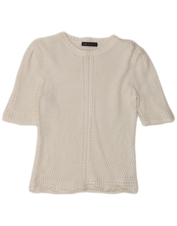 Marks & Spencer Γυναικείο πουλόβερ με λαιμόκαυστο UK 14 Medium Off White