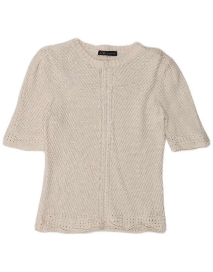 Marks & Spencer Γυναικείο πουλόβερ με λαιμόκαυστο UK 14 Medium Off White