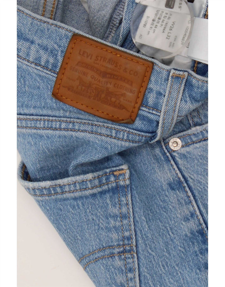 Levi's Womens Distressed High Rise Flared Jeans W26 L27 Blue Cotton
