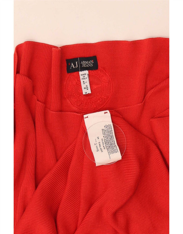 Armani γυναικείο τοπ 3/4 μανίκι UK 12 μεσαίο κόκκινο βαμβακερό