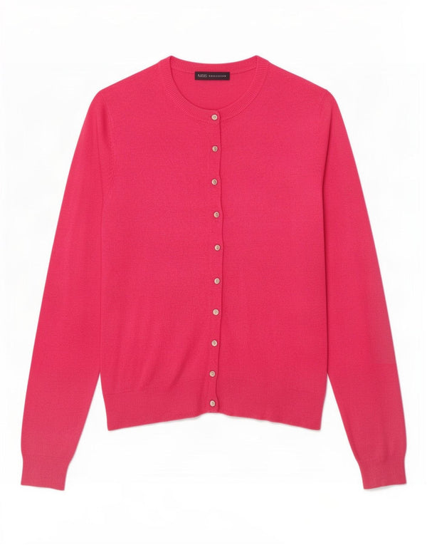 Marks & Spencer Womens Cardigan Sweater UK 14 Large Pink Viscose