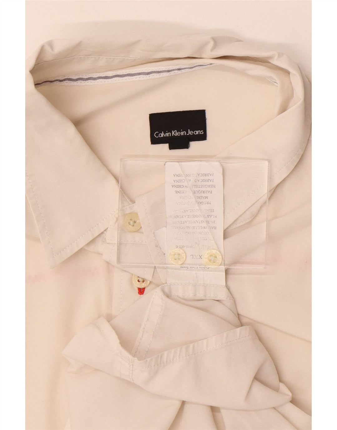 Ανδρικό πουκάμισο Calvin Klein Jeans 2XL από λευκό βαμβακερό