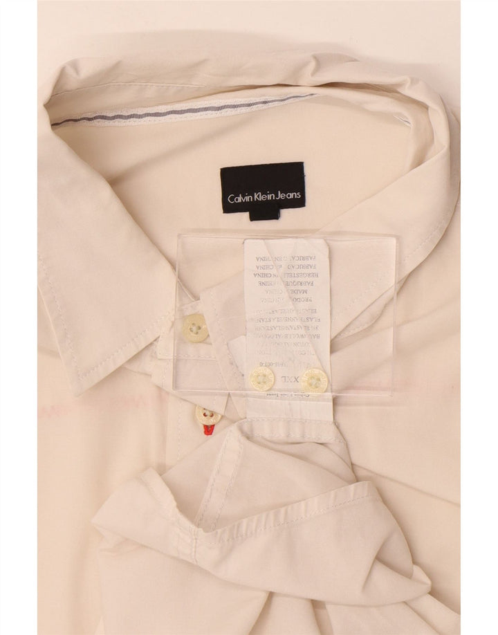 Ανδρικό πουκάμισο Calvin Klein Jeans 2XL από λευκό βαμβακερό