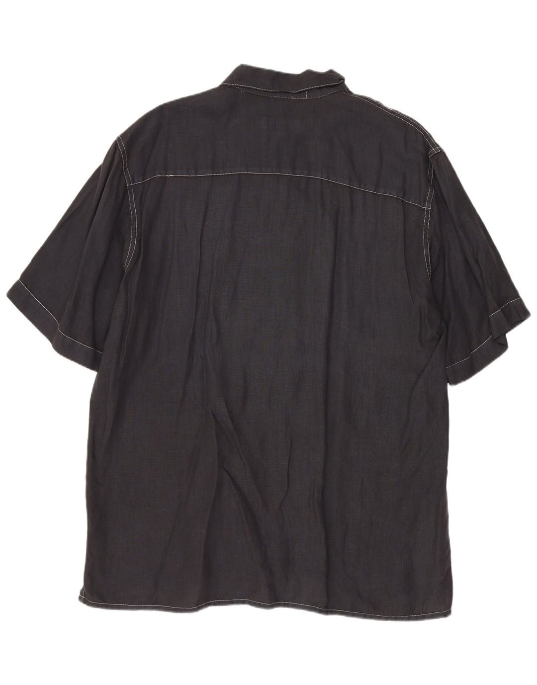 Ανδρικό κοντομάνικο πουκάμισο Cerruti Μεγάλο Navy Blue Flax