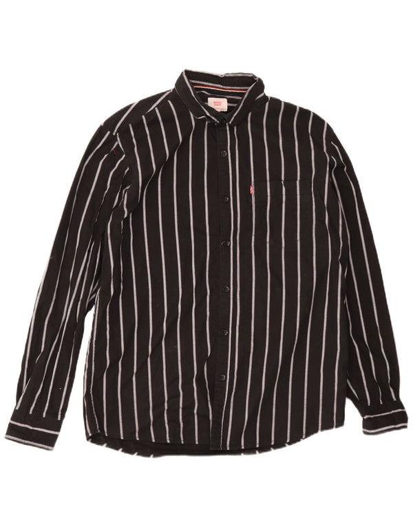Ανδρικό πουκάμισο Levi's Slim Fit 2XL Μαύρο ριγέ