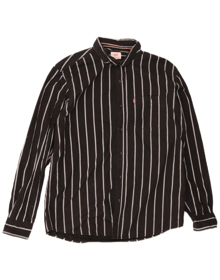 Ανδρικό πουκάμισο Levi's Slim Fit 2XL Μαύρο ριγέ
