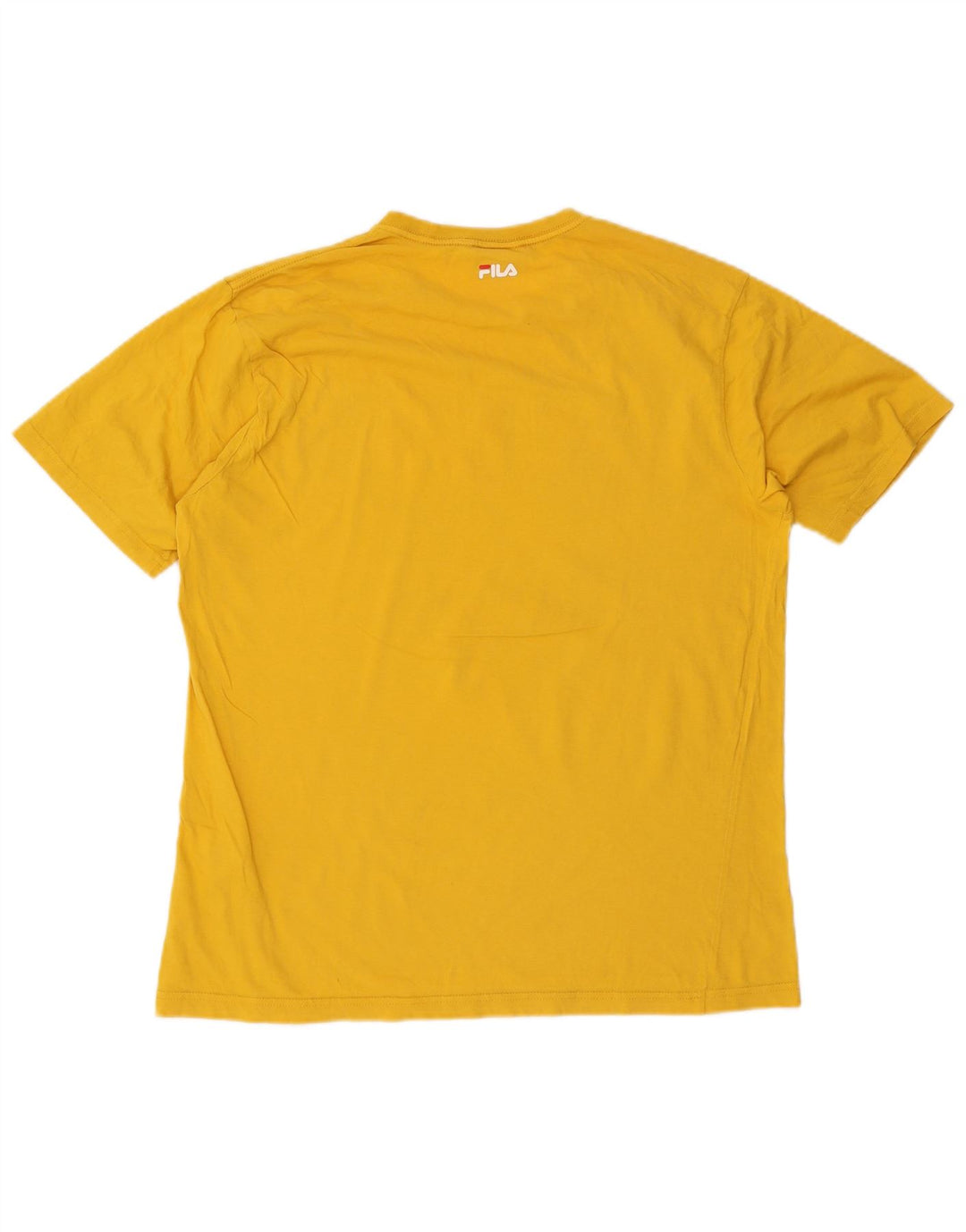 Ανδρικό γραφικό T-Shirt Fila Top μεγάλο κίτρινο βαμβακερό