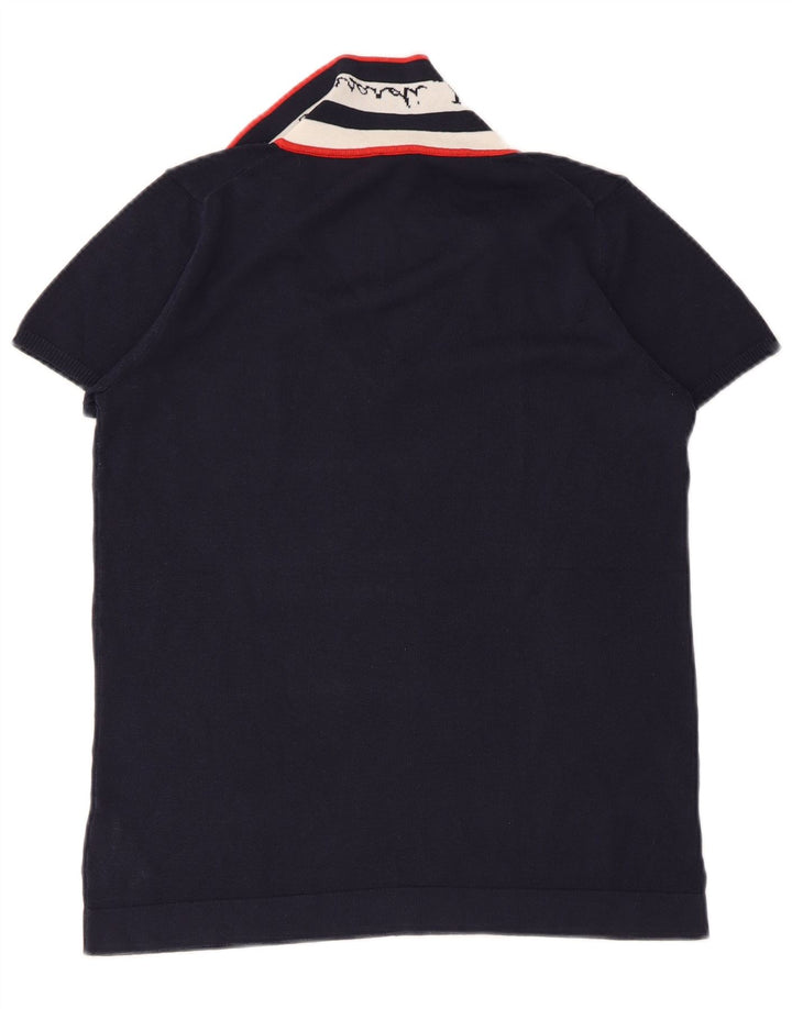 TRUSSARDI JEANS Γυναικείο πουλόβερ με λαιμό πόλο UK 14 Large Navy Blue