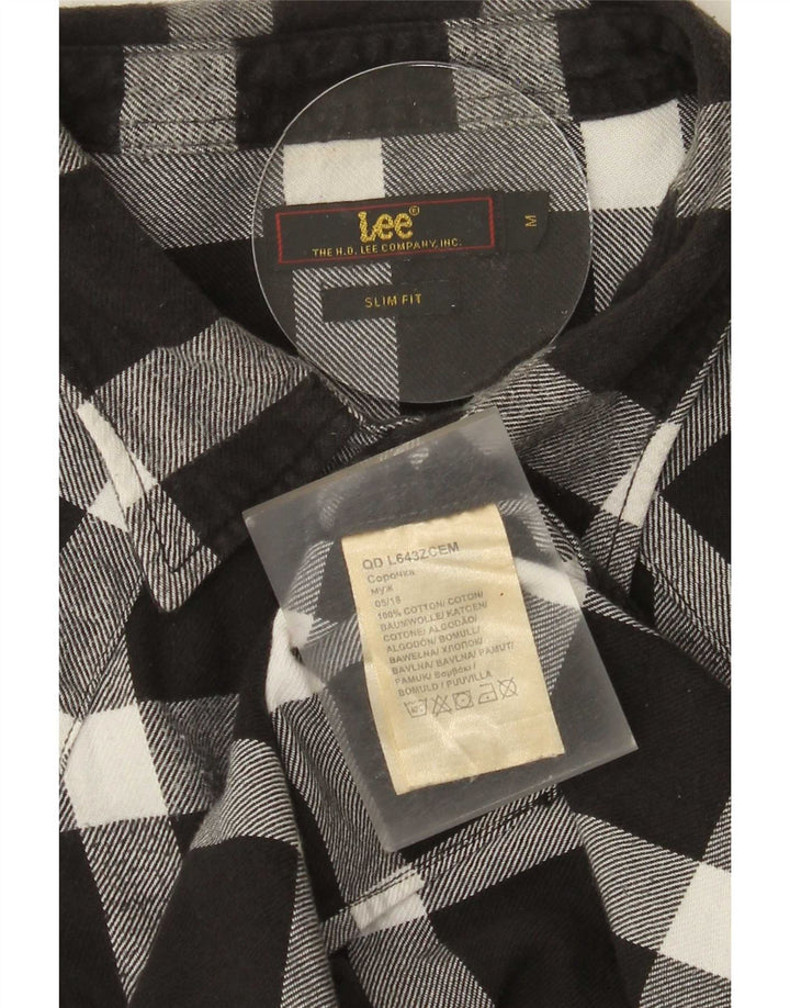 Ανδρικό φανελένιο πουκάμισο Lee Slim Fit, μεσαίο μαύρο βαμβακερό