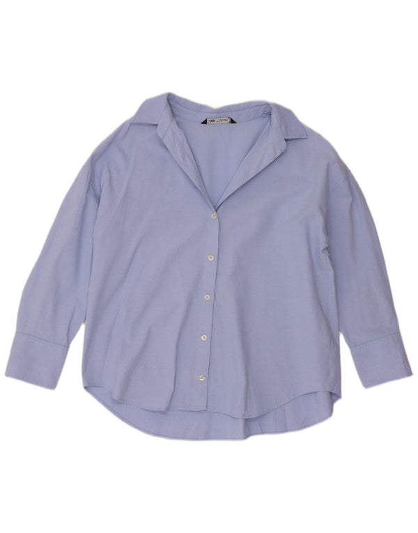 Zara Γυναικείο πουκάμισο Loose Fit UK 14 Medium Blue βαμβακερό